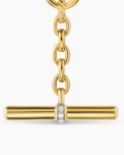 DY Mercer® Petite Toggle Chain Necklace 18K Yellow Gold with Diamonds, 4.5mm