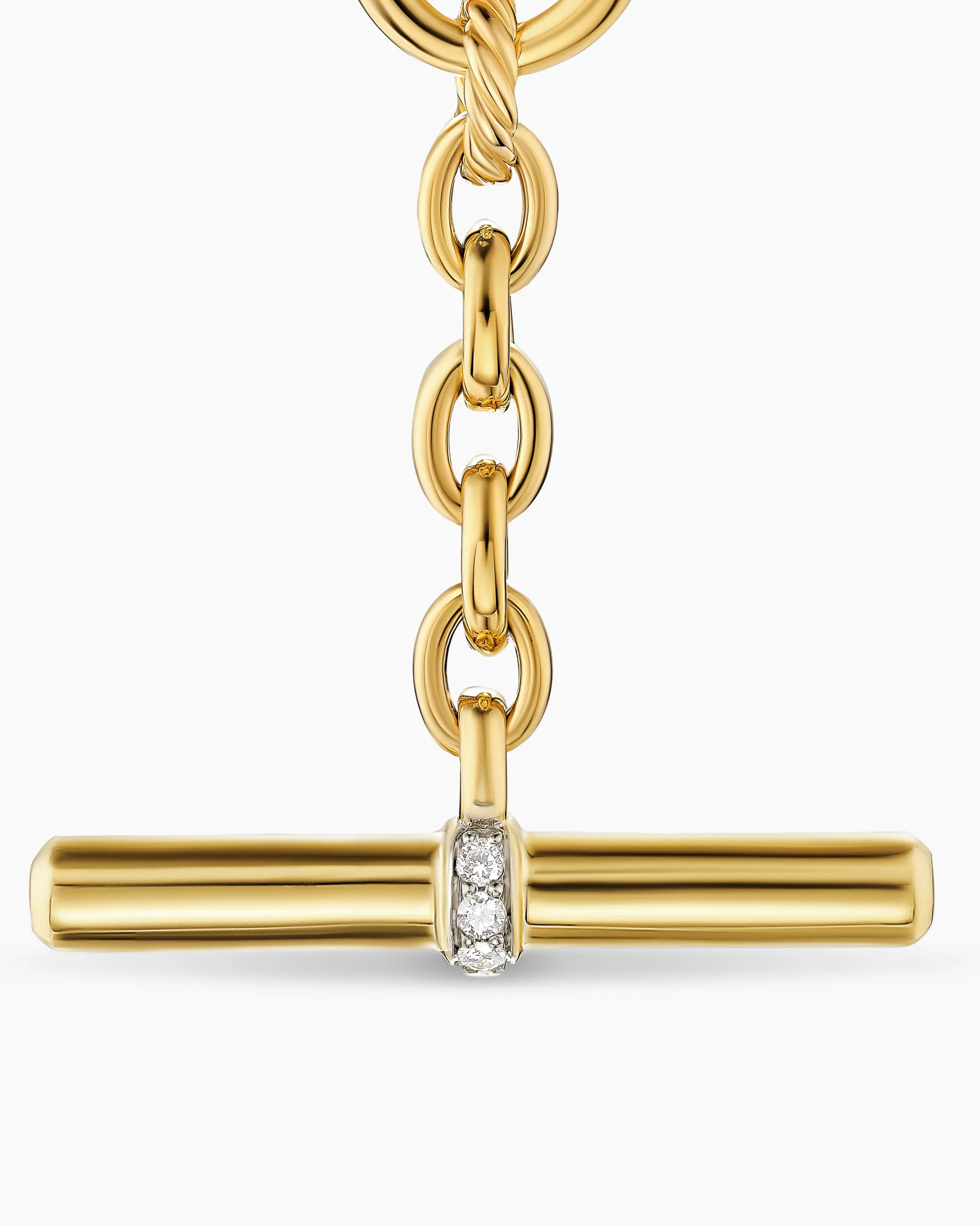 DY Mercer® Petite Toggle Chain Necklace 18K Yellow Gold with Diamonds, 4.5mm