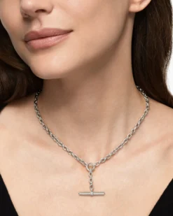DY Mercer® Petite Toggle Chain Necklace Sterling Silver with Diamonds, 4.5mm
