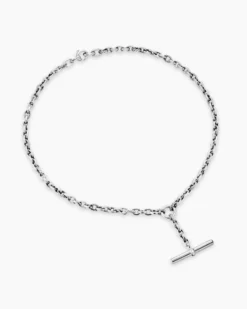 DY Mercer® Petite Toggle Chain Necklace Sterling Silver with Diamonds, 4.5mm