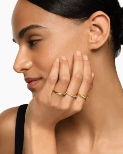 DY Mercer® Three Row Ring 18K Yellow Gold with Diamonds, 8.9mm