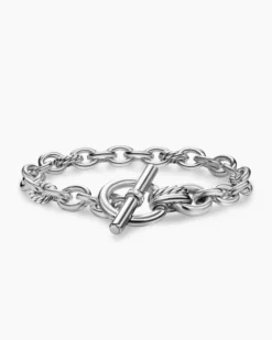DY Mercer® Toggle Chain Bracelet Sterling Silver with Diamonds, 8mm