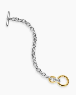DY Mercer® Toggle Chain Bracelet Sterling Silver with 18K Yellow Gold and Diamonds, 8mm