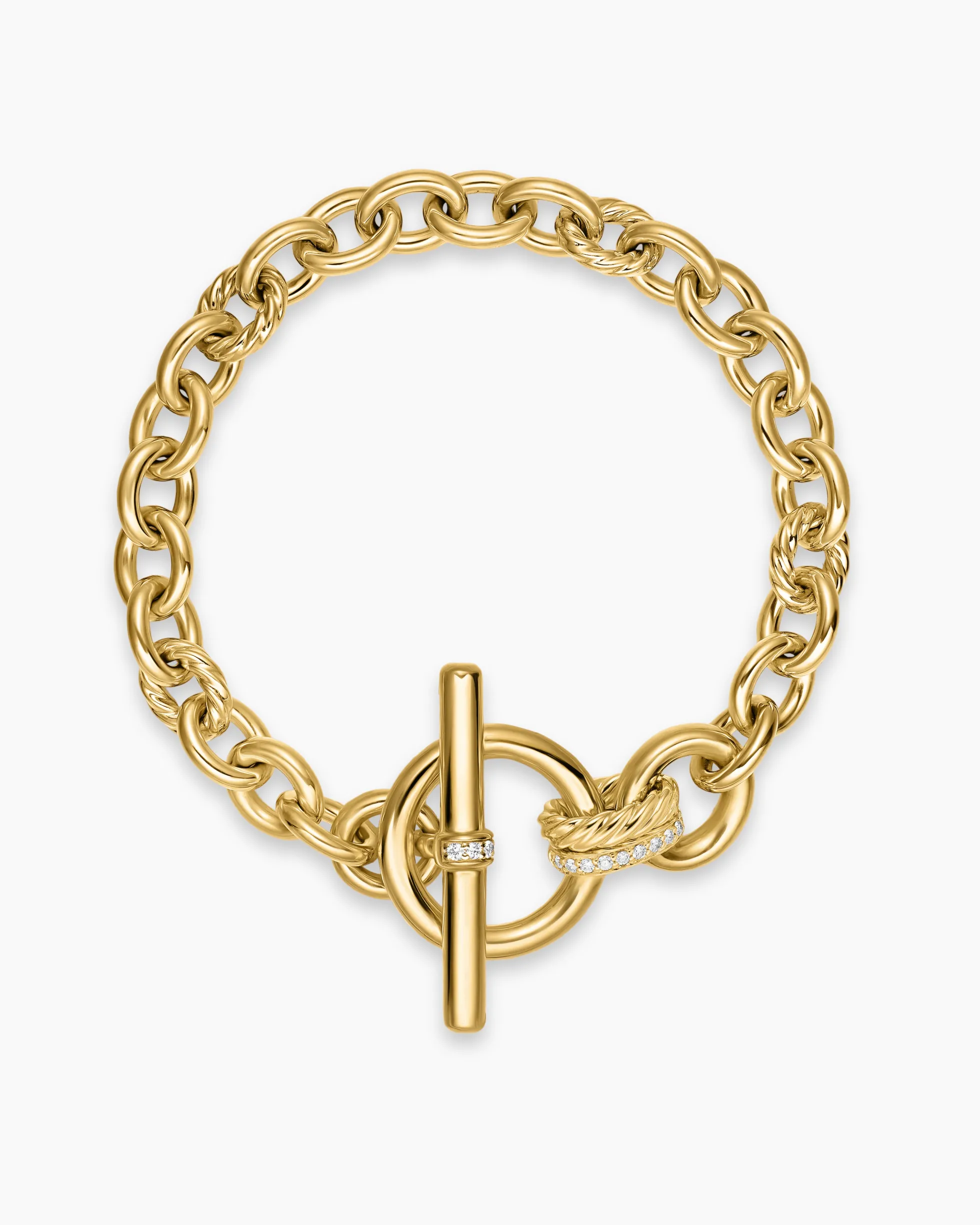 DY Mercer® Toggle Chain Bracelet 18K Yellow Gold with Diamonds, 8mm