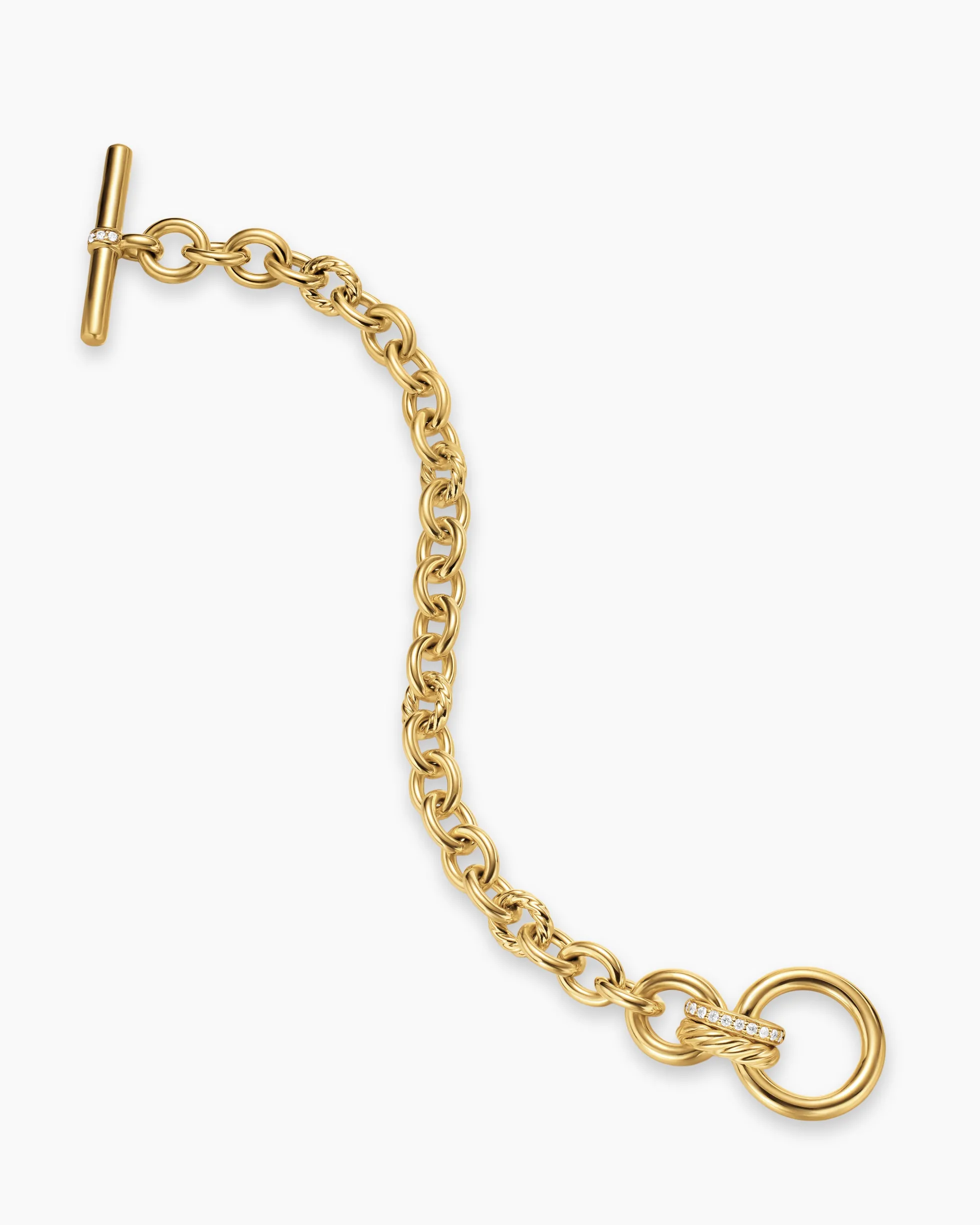 DY Mercer® Toggle Chain Bracelet 18K Yellow Gold with Diamonds, 8mm