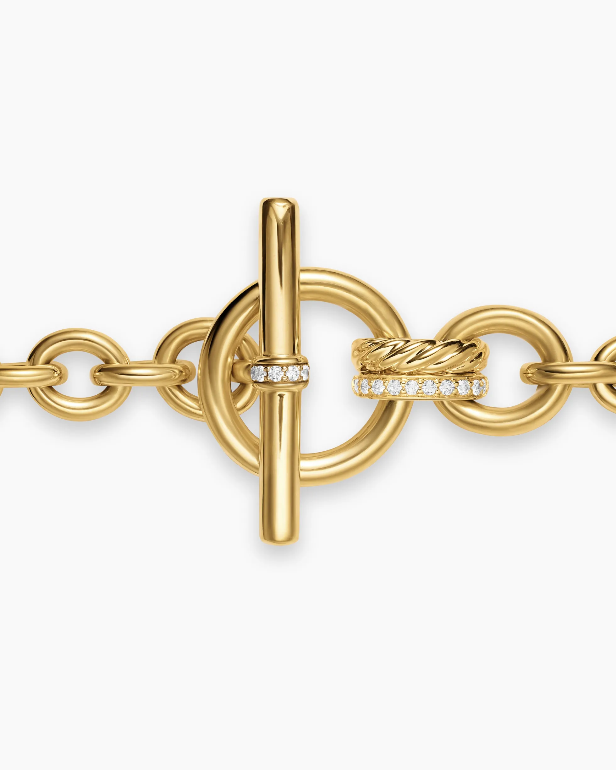 DY Mercer® Toggle Chain Bracelet 18K Yellow Gold with Diamonds, 8mm