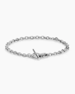 DY Mercer® Toggle Chain Necklace Sterling Silver with Diamonds, 8mm