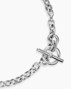 DY Mercer® Toggle Chain Necklace Sterling Silver with Diamonds, 8mm