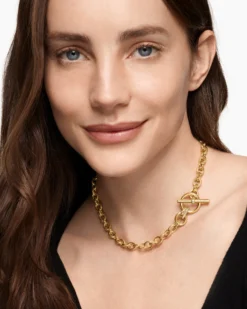 DY Mercer® Toggle Chain Necklace 18K Yellow Gold with Diamonds, 8mm