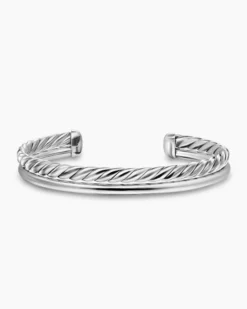 DY Mercer® Two Row Cuff Bracelet Sterling Silver, 8mm