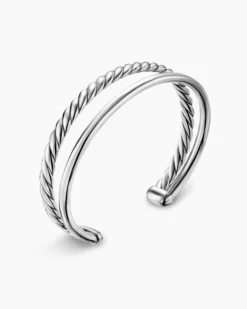 DY Mercer® Two Row Cuff Bracelet Sterling Silver, 8mm