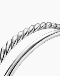 DY Mercer® Two Row Cuff Bracelet Sterling Silver, 8mm
