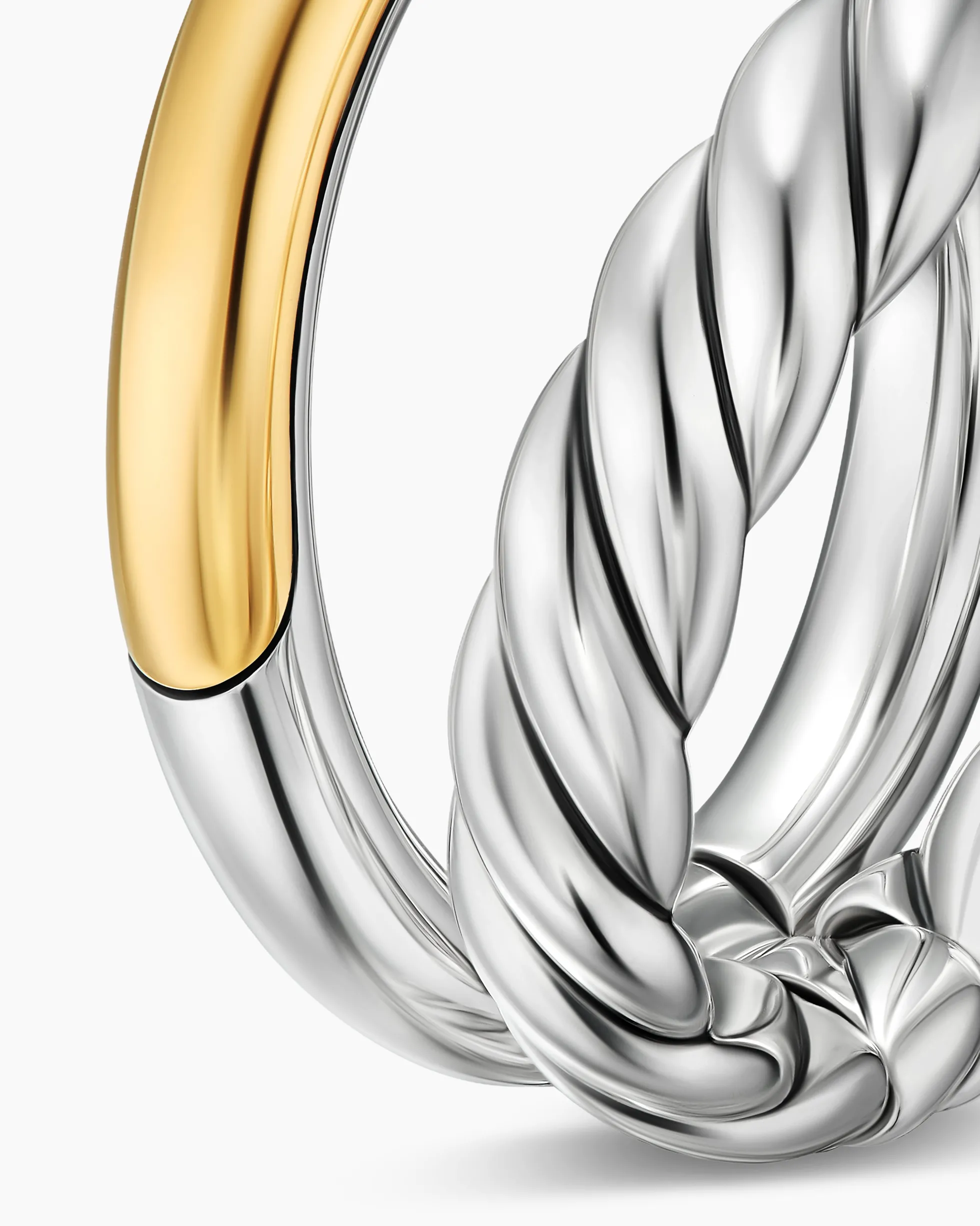 DY Mercer® Two Row Ring Sterling Silver with 18K Yellow Gold, 8mm