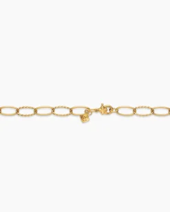Elongated Oval Link Necklace 18K Yellow Gold, 6mm