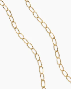 Elongated Oval Link Necklace 18K Yellow Gold, 6mm