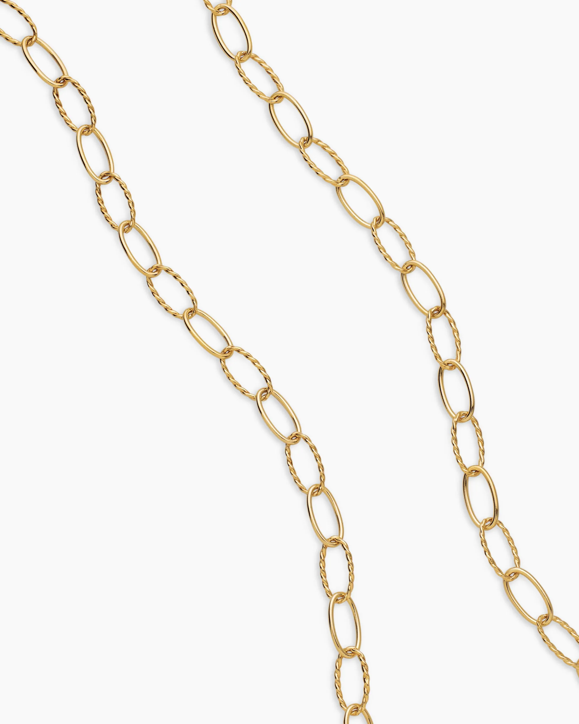 Elongated Oval Link Necklace 18K Yellow Gold, 6mm