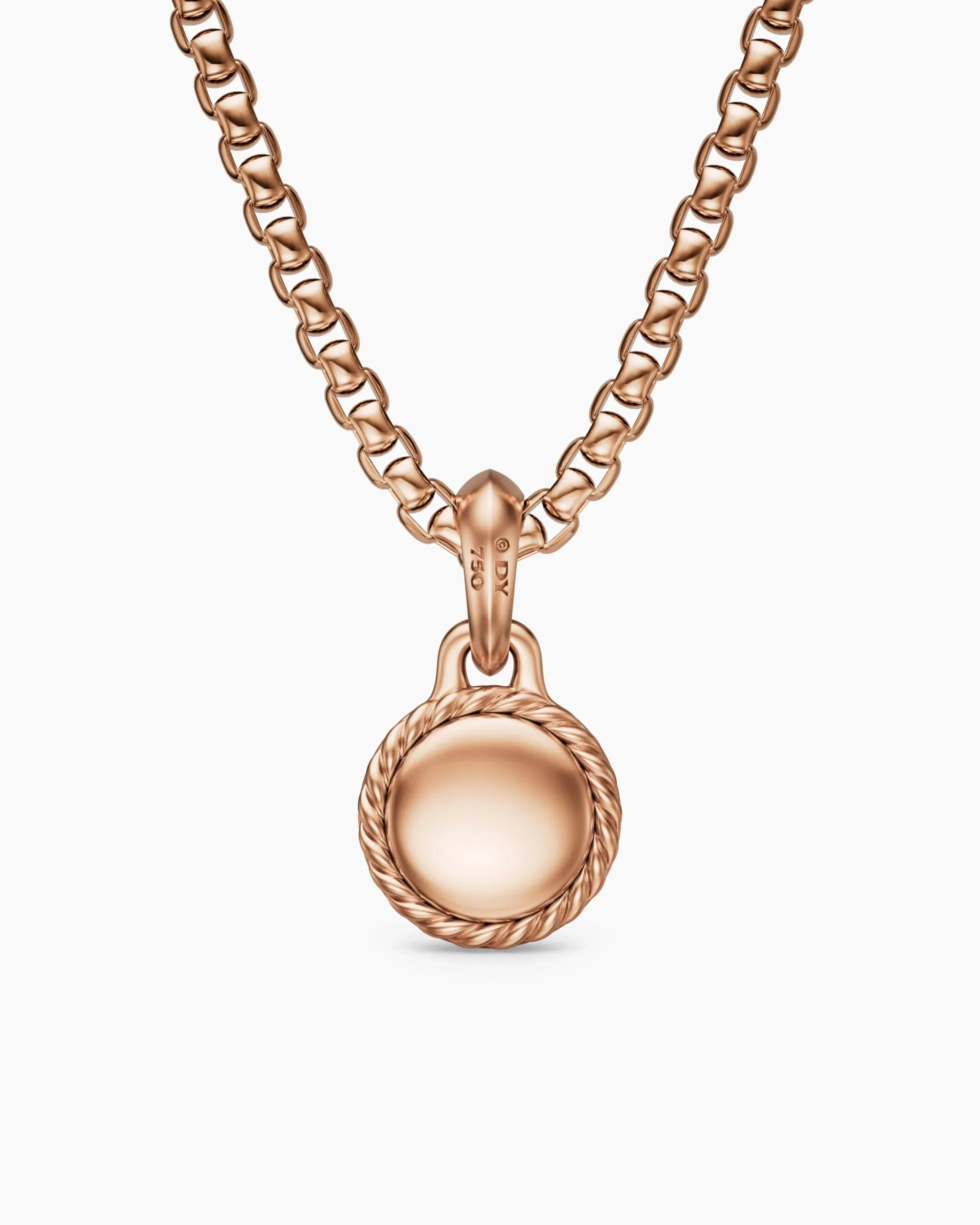 Evil Eye Amulet 18K Rose Gold with Cognac Diamond, 15mm