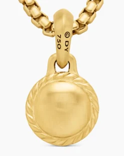 Evil Eye Amulet 18K Yellow Gold with Emerald, 14.5mm