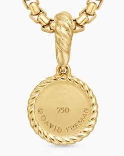 Evil Eye Amulet 18K Yellow Gold with Pavé Blue Sapphires and Diamonds, 11mm