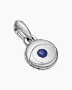 Evil Eye Amulet Sterling Silver with Lapis, 14.5mm