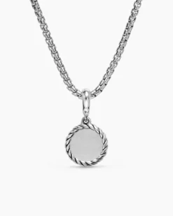 Evil Eye Amulet Sterling Silver with Pavé Blue Sapphires and Diamonds, 12.6mm