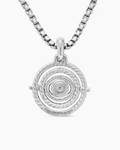 Evil Eye Mobile Amulet 18K White Gold with Pavé Blue Sapphires and Diamonds, 20.5mm