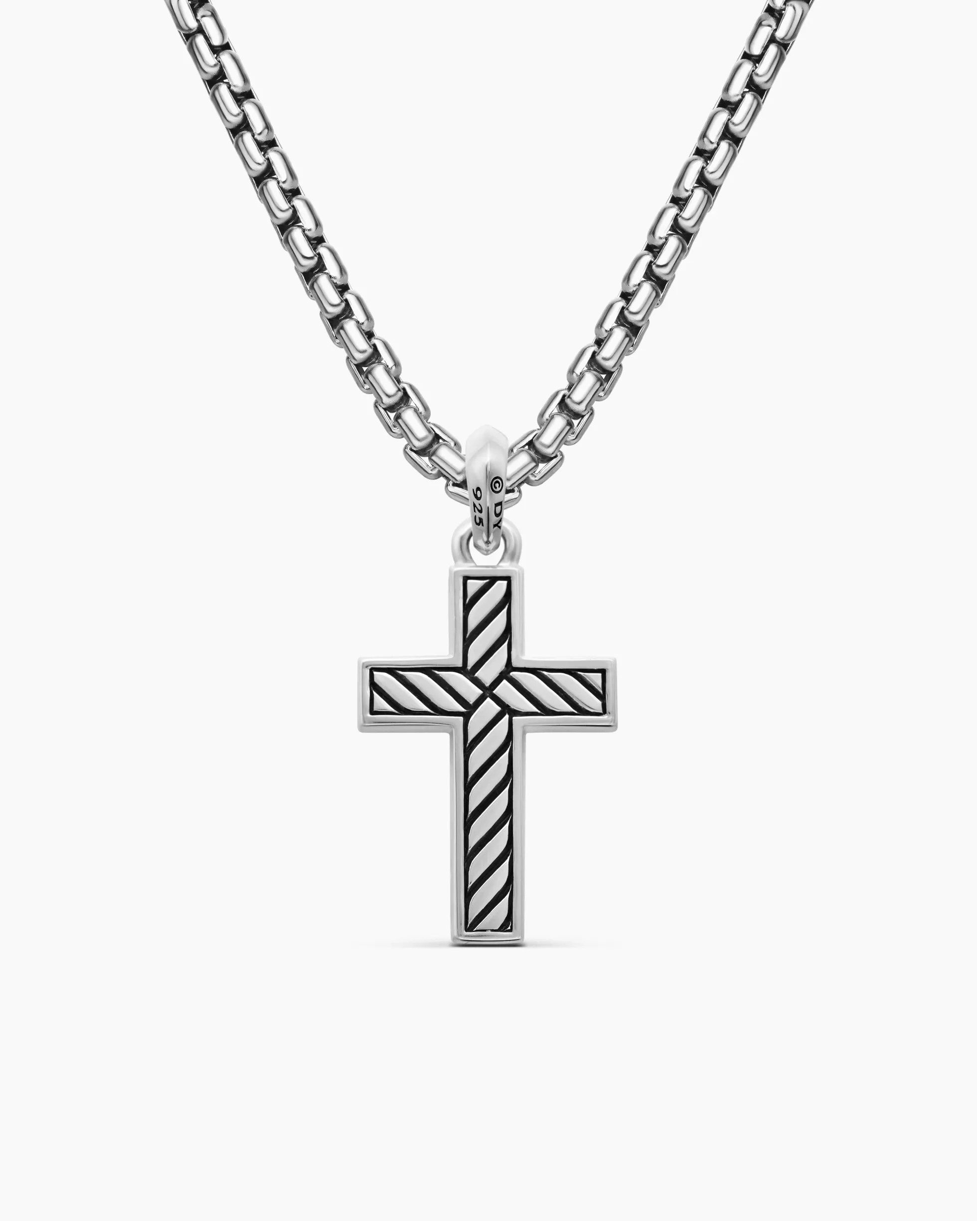 Exotic Stone Cross Sterling Silver with Black Onyx, 23mm
