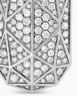 Faceted Amulet Sterling Silver with Diamonds, 36.3mm