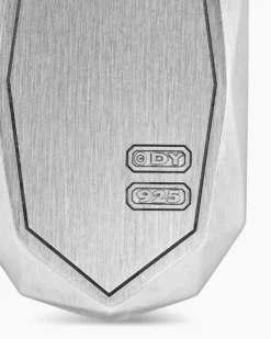 Faceted Amulet Sterling Silver with Diamonds, 36.3mm