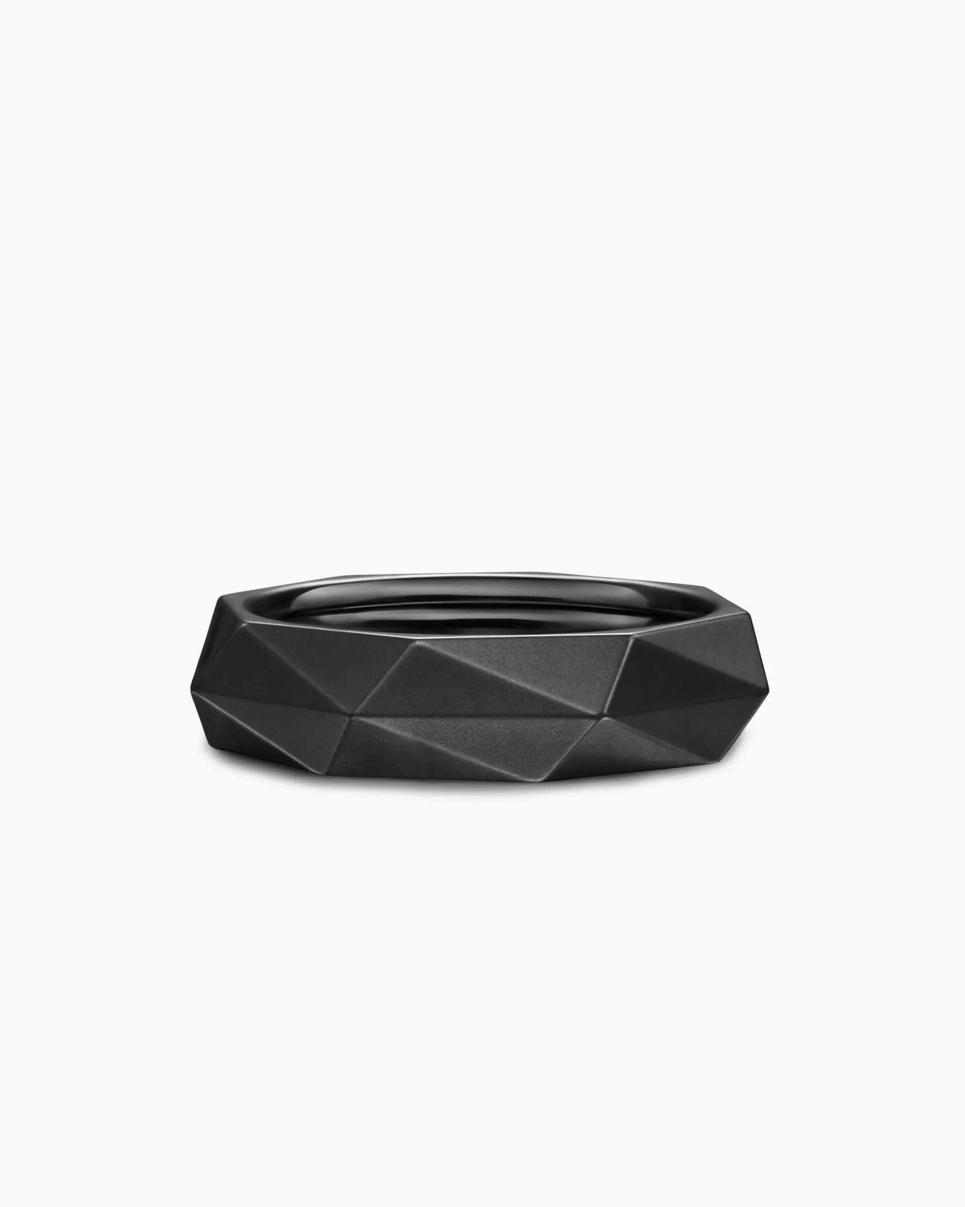 Faceted Band Ring Black Titanium, 6.2mm