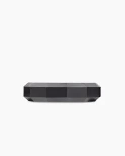 Faceted Band Ring Black Titanium, 6mm