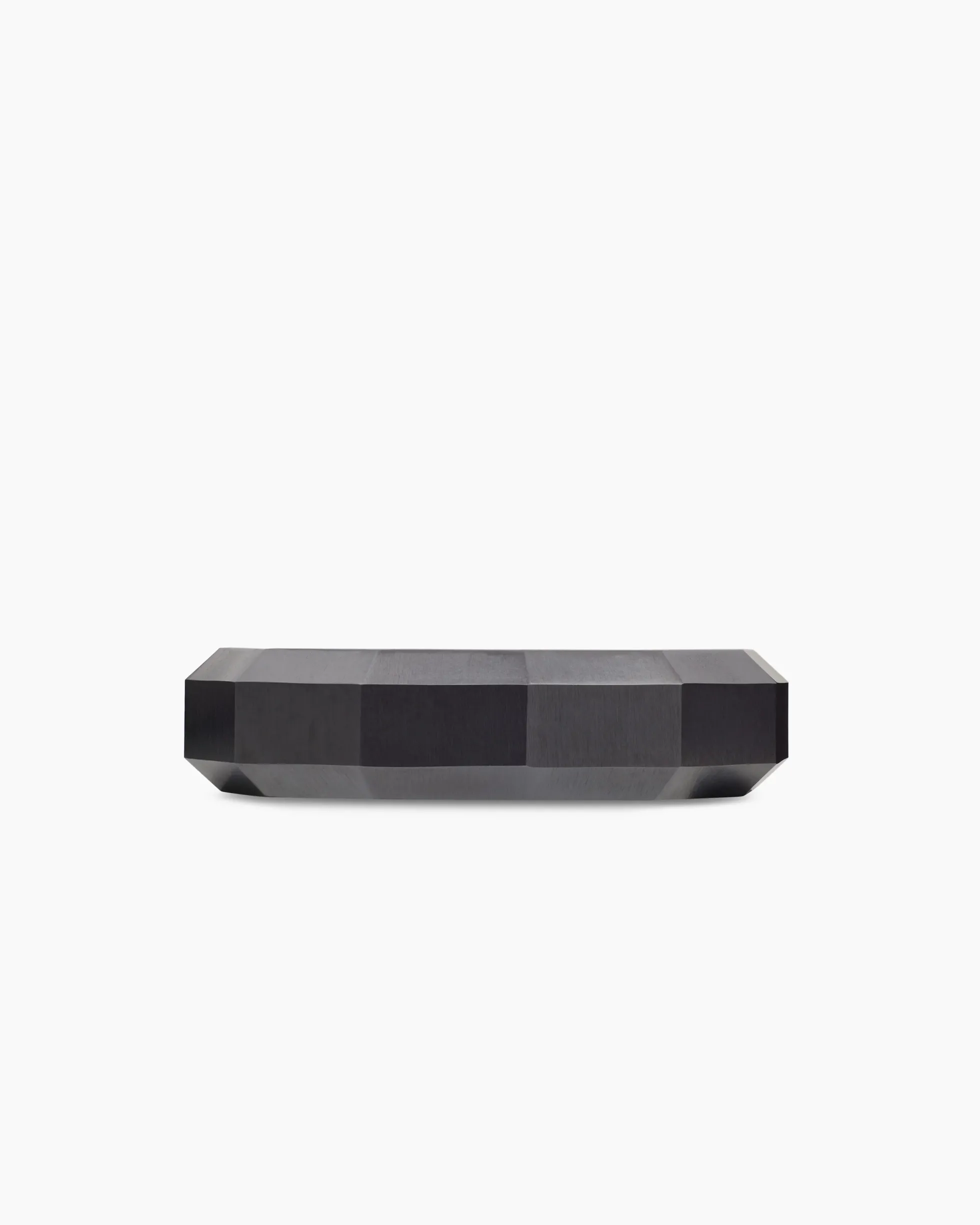 Faceted Band Ring Black Titanium, 6mm