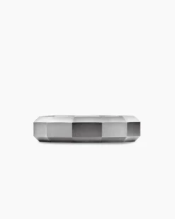 Faceted Band Ring Grey Titanium, 6mm