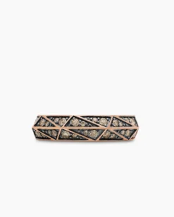 Faceted Band Ring 18K Rose Gold with Cognac Diamonds, 6.2mm