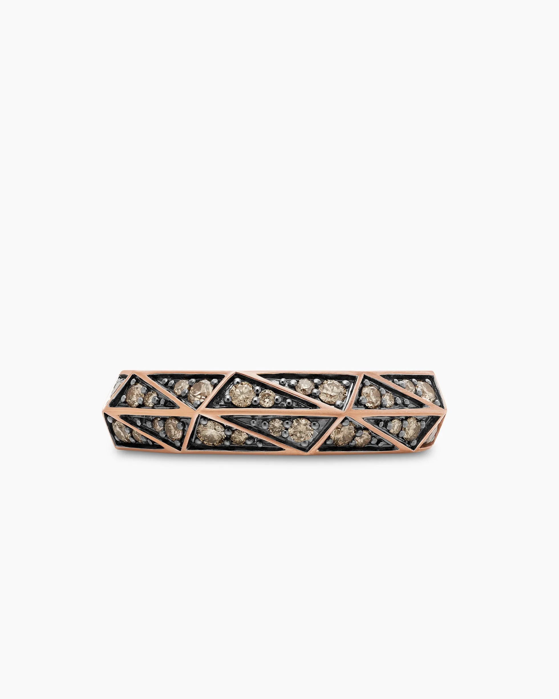 Faceted Band Ring 18K Rose Gold with Cognac Diamonds, 6.2mm