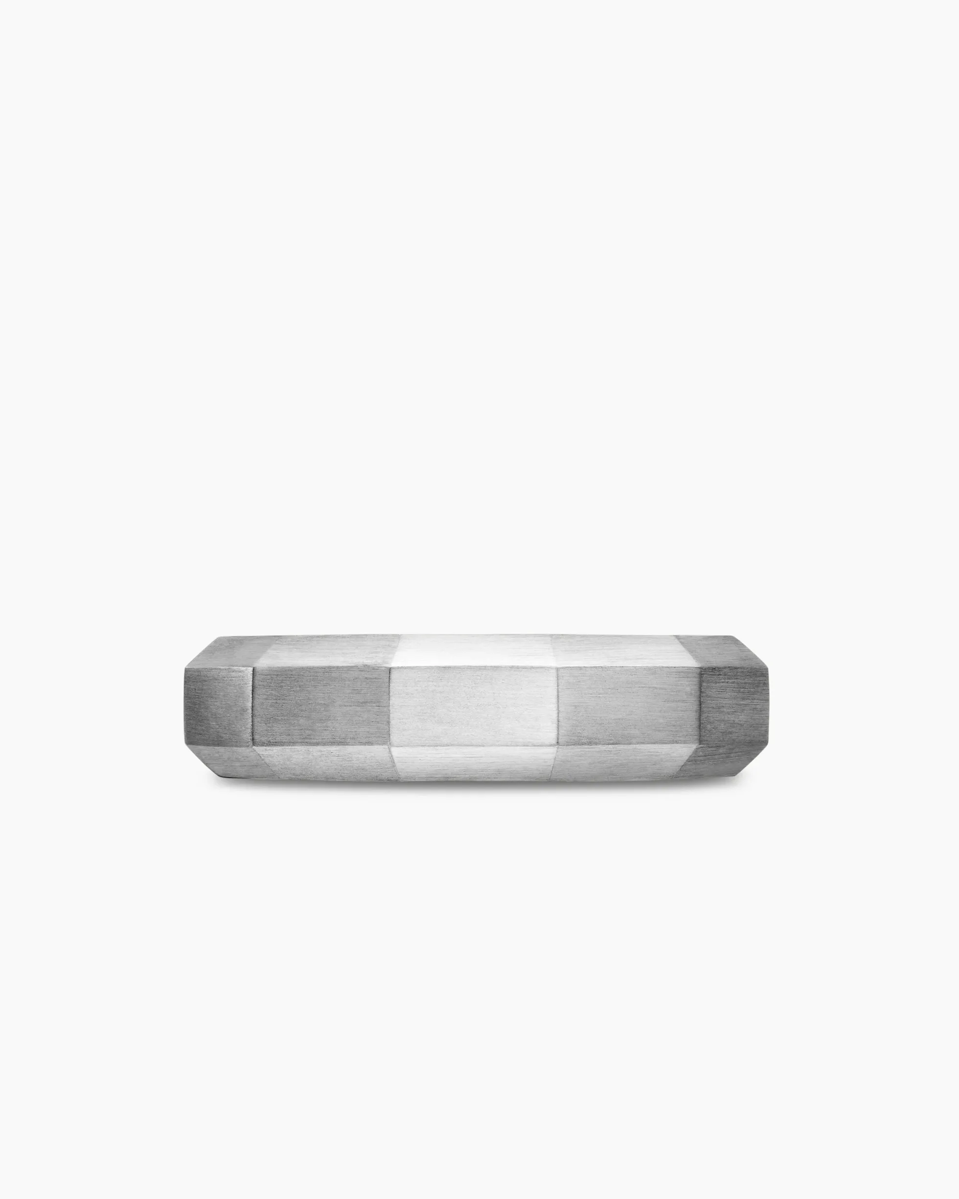 Faceted Band Ring 18K White Gold, 6mm