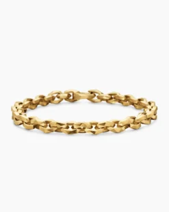 Faceted Chain Bracelet 18K Yellow Gold, 7mm