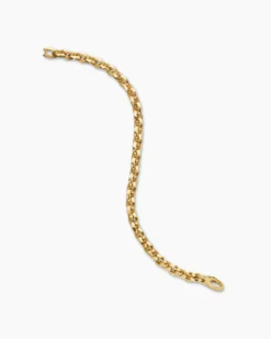 Faceted Chain Bracelet 18K Yellow Gold, 7mm