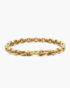 Faceted Chain Bracelet 18K Yellow Gold, 7mm