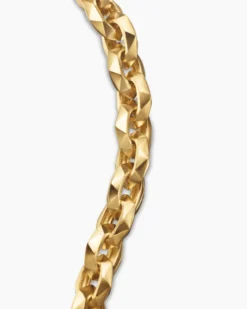 Faceted Chain Bracelet 18K Yellow Gold, 7mm