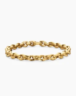 Faceted Chain Bracelet 18K Yellow Gold, 7mm