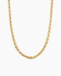 Faceted Chain Necklace 18K Yellow Gold, 7mm