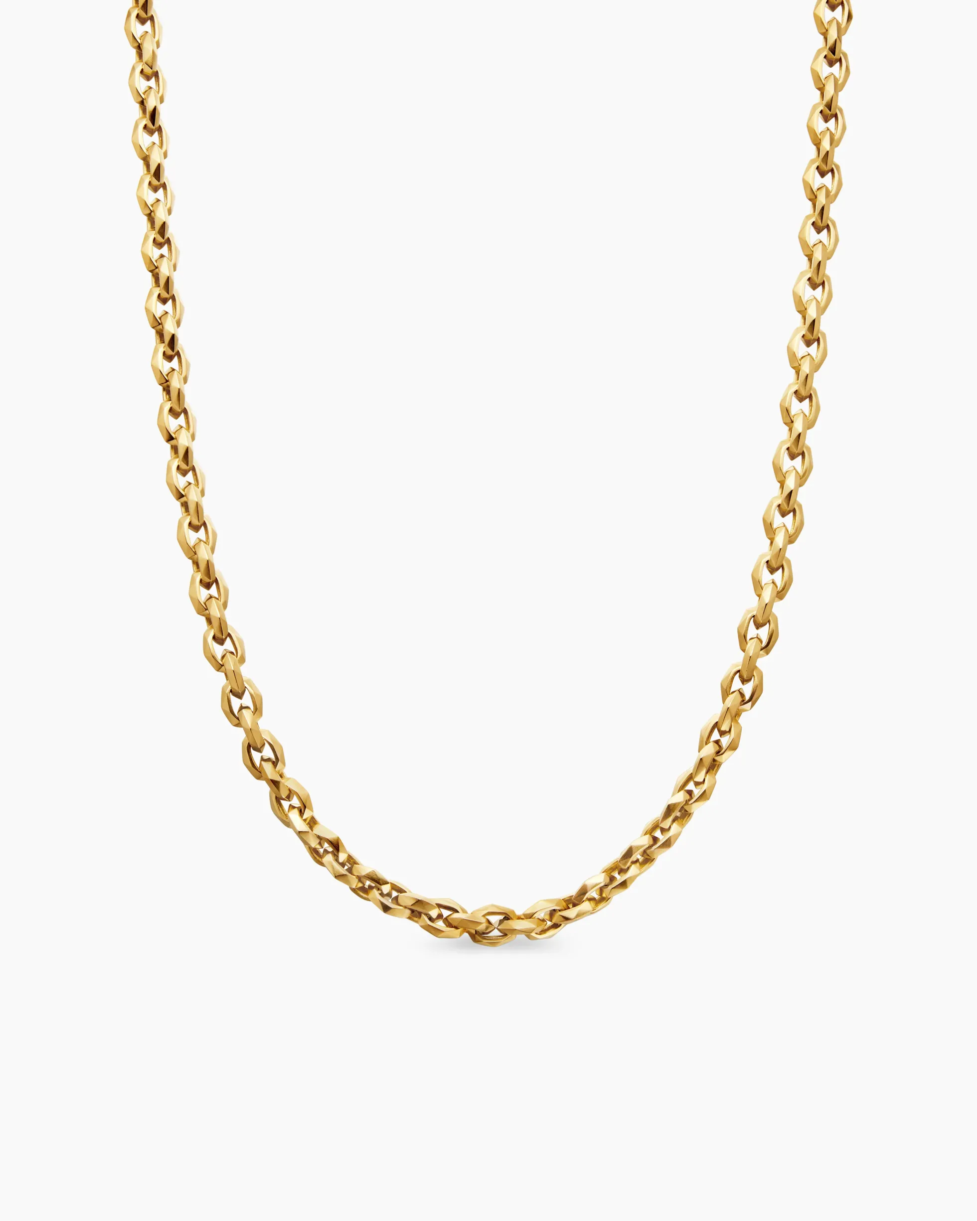 Faceted Chain Necklace 18K Yellow Gold, 7mm