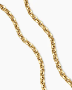 Faceted Chain Necklace 18K Yellow Gold, 7mm