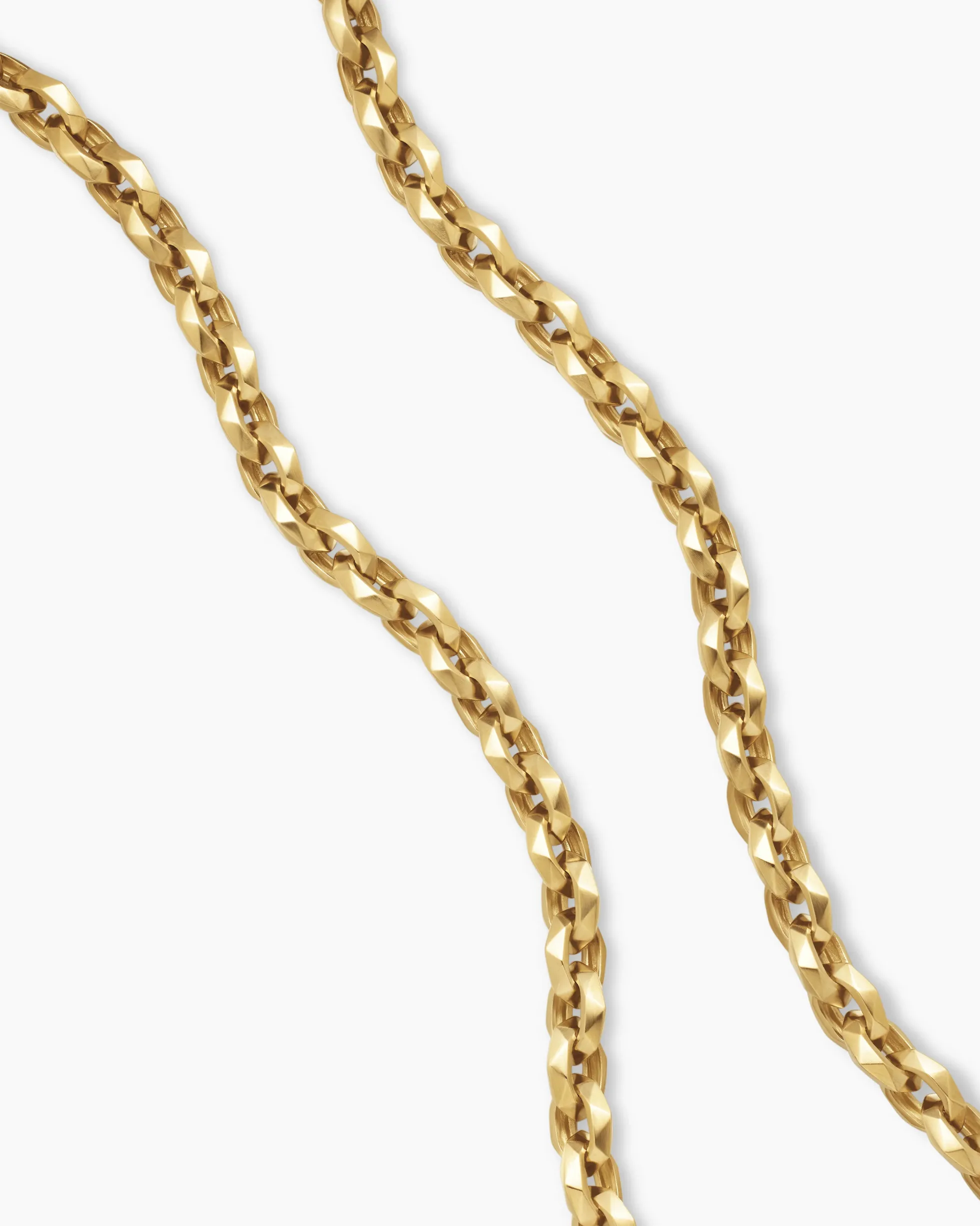 Faceted Chain Necklace 18K Yellow Gold, 7mm