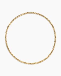 Faceted Chain Necklace 18K Yellow Gold, 7mm