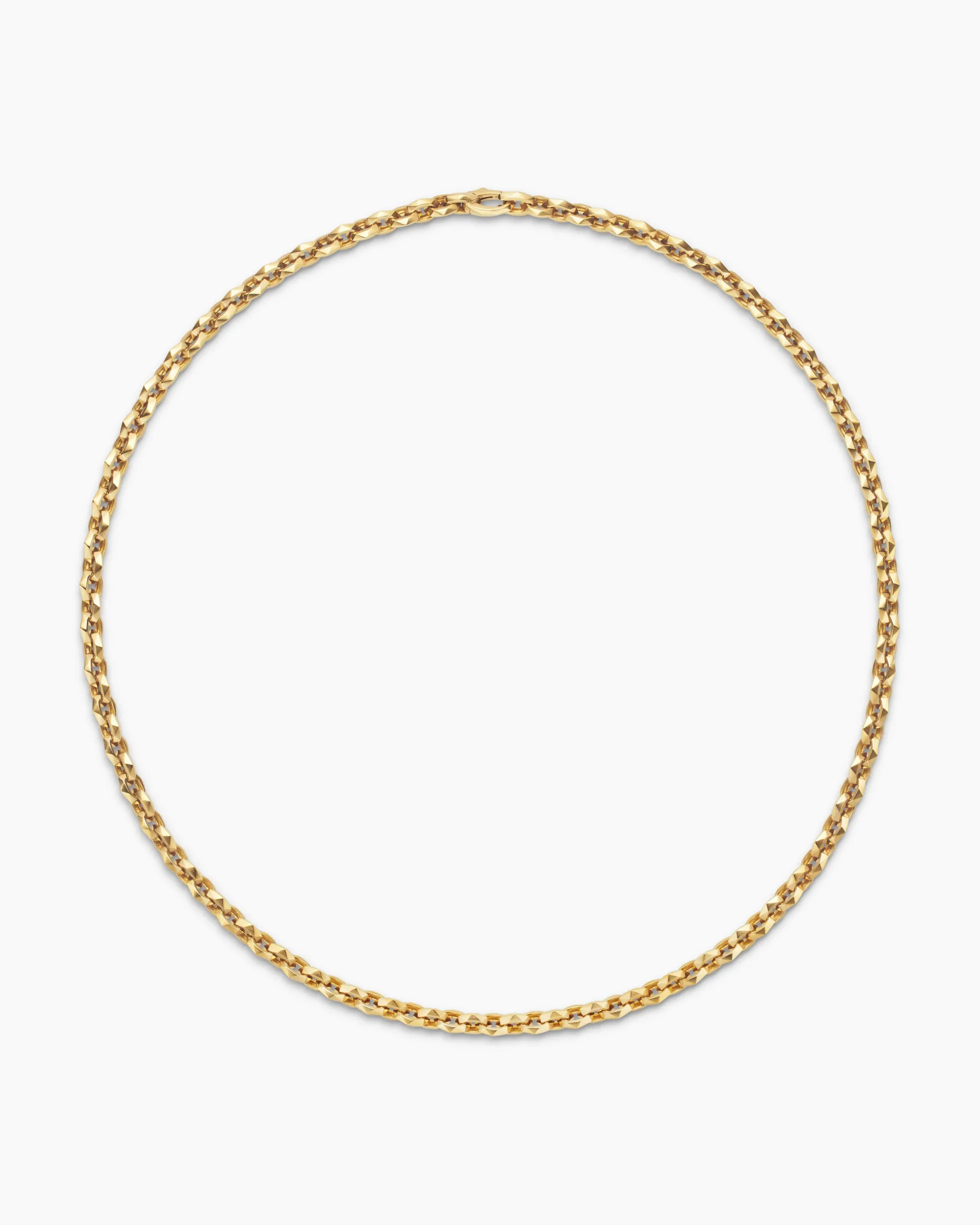 Faceted Chain Necklace 18K Yellow Gold, 7mm