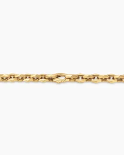 Faceted Chain Necklace 18K Yellow Gold, 7mm