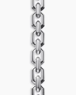 Faceted Flat Link Bracelet Sterling Silver, 11mm