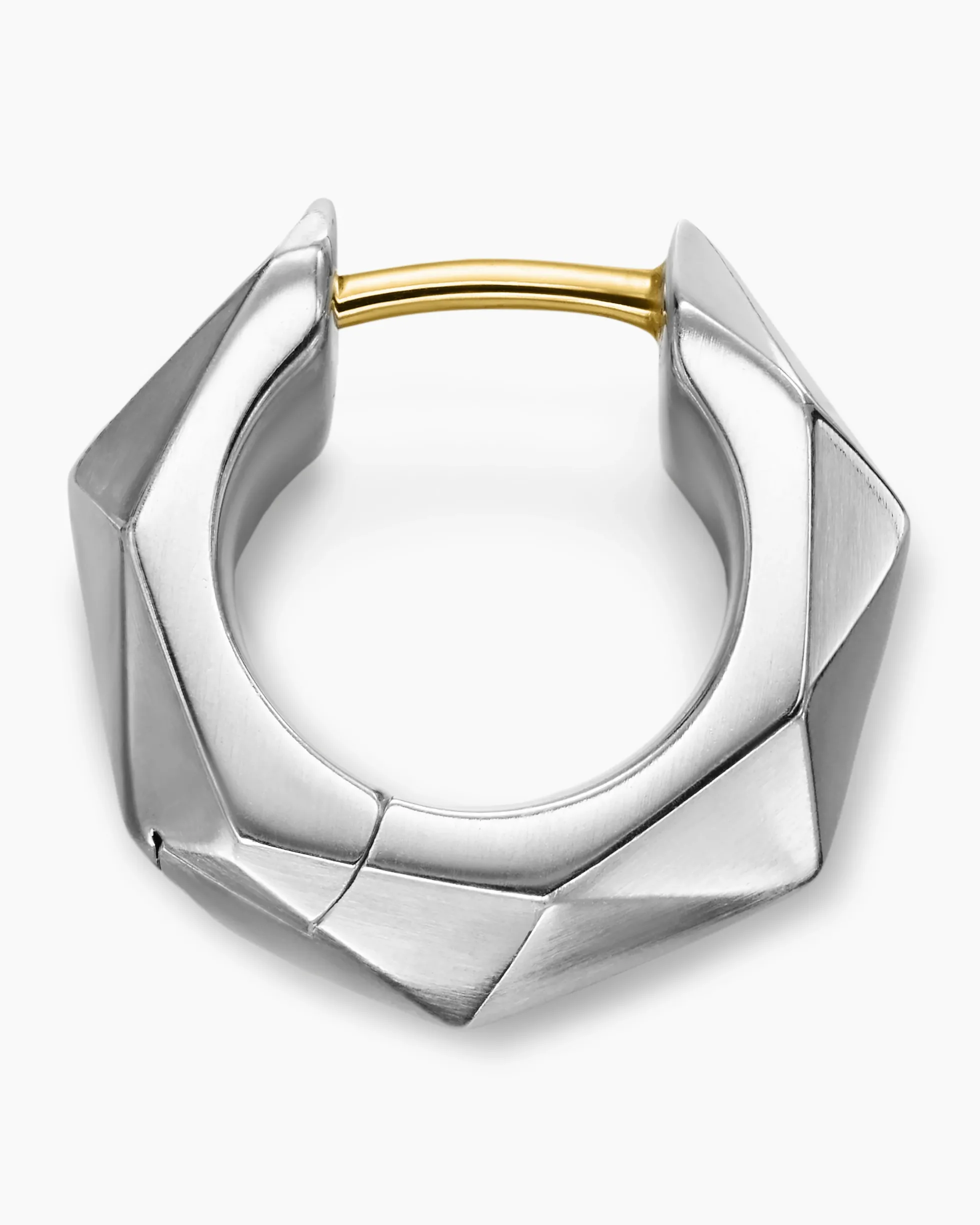 Faceted Hoop Earring Sterling Silver, 14.5mm